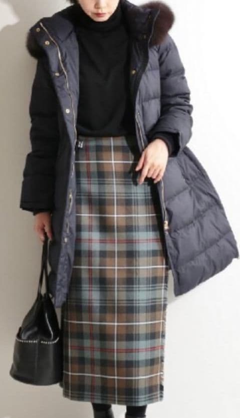 IENA イエナ タフタ ロングダウンコート ネイビー 濃紺 Lサイズ(40)