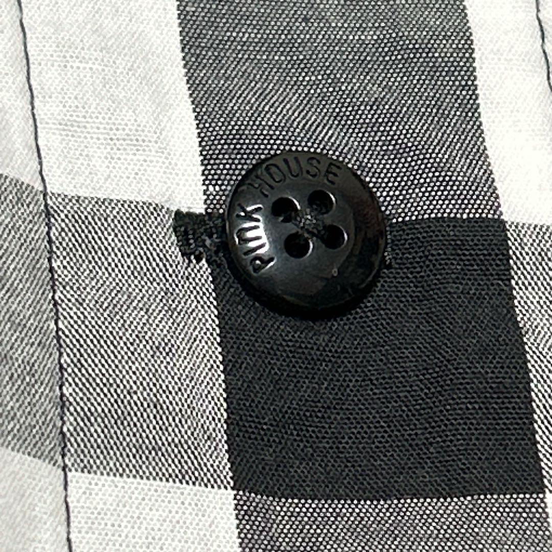 ピンクハウス　ギンガムチェック　ブラウス　ピコフリル　リボン　試着のみ【Ｐ34】