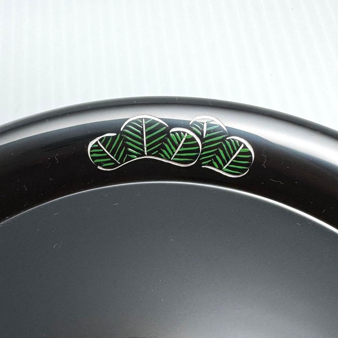 新品未使用 輪島塗 沈金 沈銀 漆器 皿 菓子皿 和皿 和柄 共箱 説明書