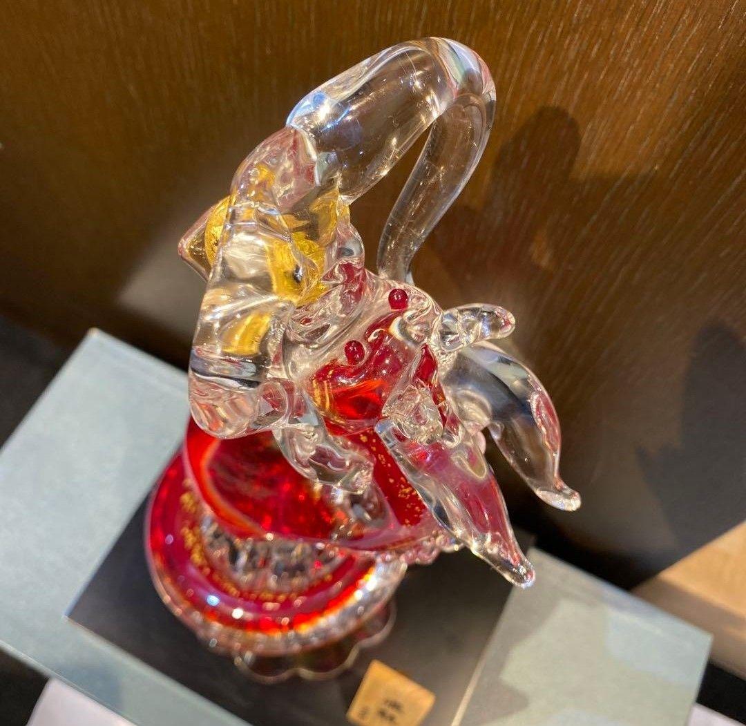 『飛龍』博多びーどろ　工芸ガラス　阿部朝和 作　置き物 札付