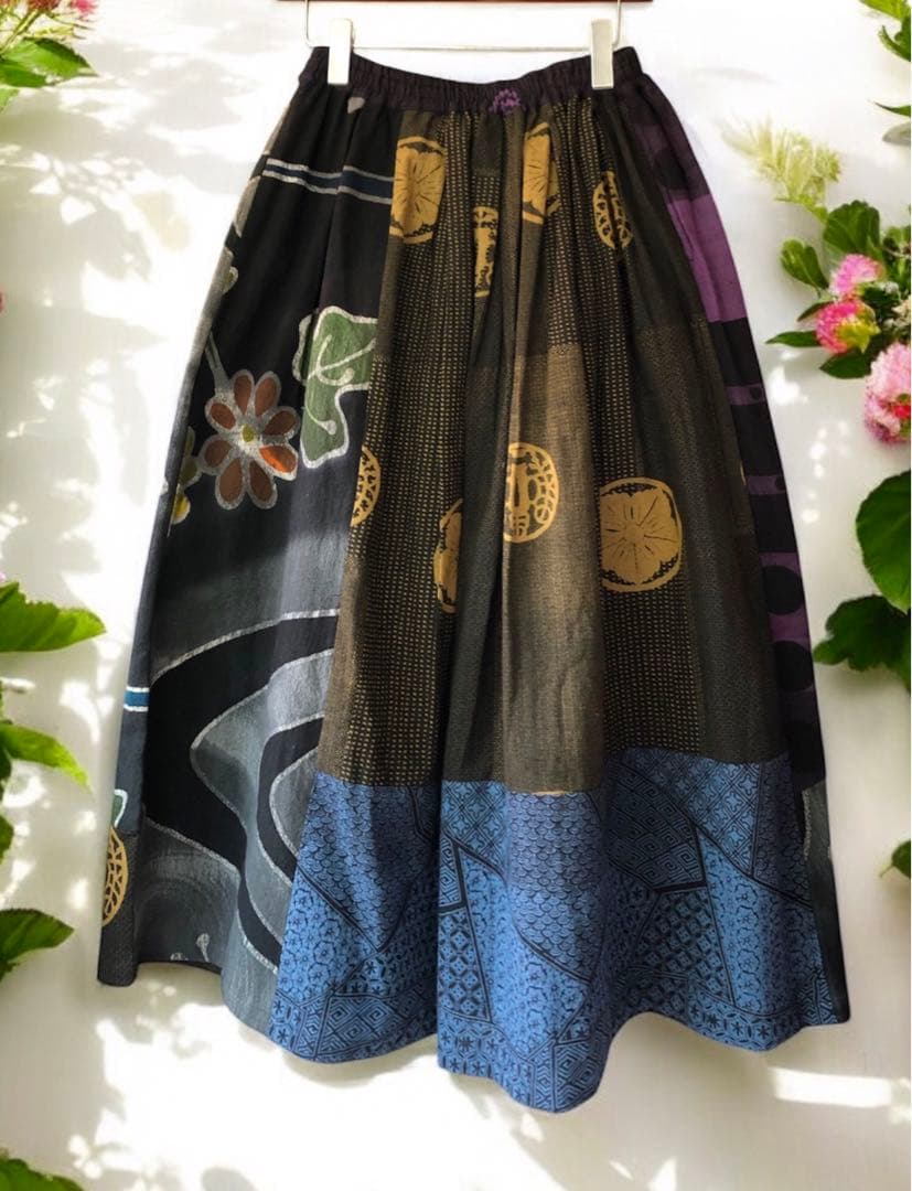 ろうけつ染め和柄スカート