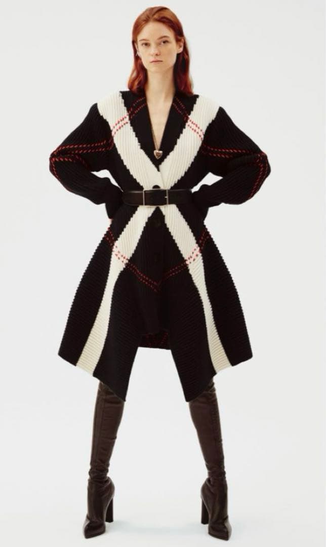 ALEXANDER MCQUEEN リブ編みカーディガン　ニットワンピース