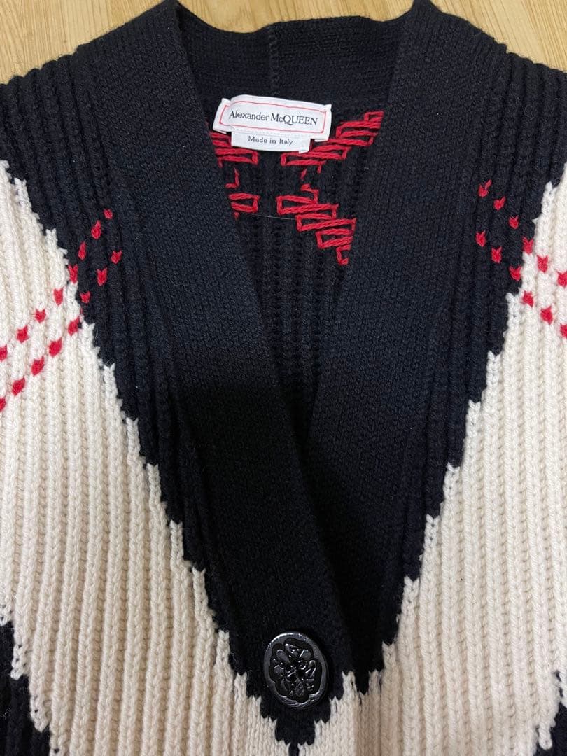 ALEXANDER MCQUEEN リブ編みカーディガン　ニットワンピース