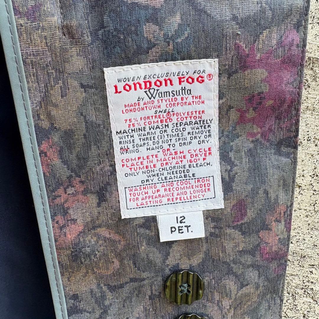 london fog ロンドン フォグ スタンドカラー ステンカラーコート 花柄