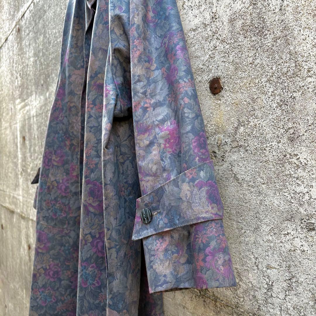 london fog ロンドン フォグ スタンドカラー ステンカラーコート 花柄