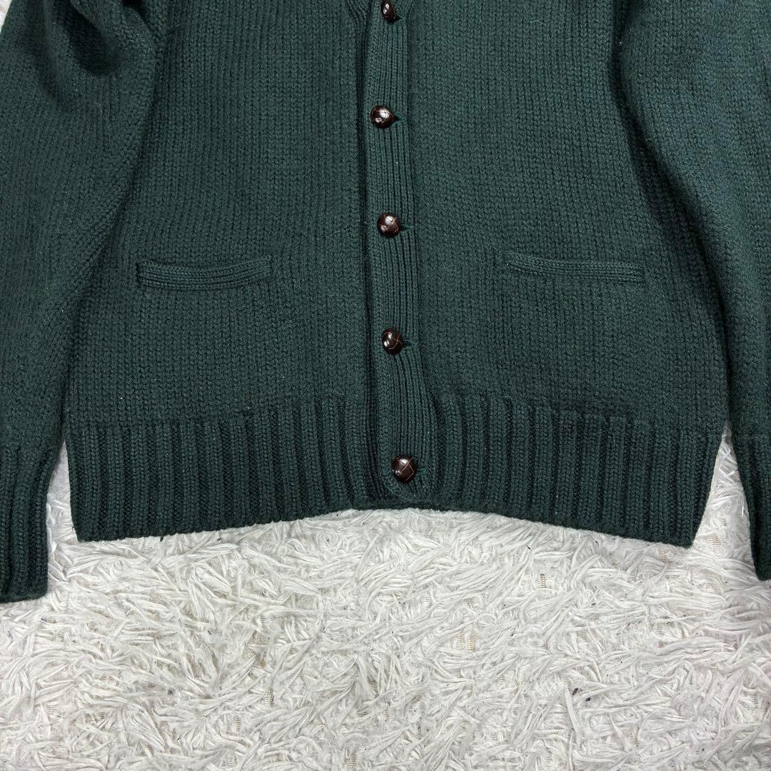 希少✨ラルフローレン 厚手 リブニット カーディガン ワッペン くるみボタン