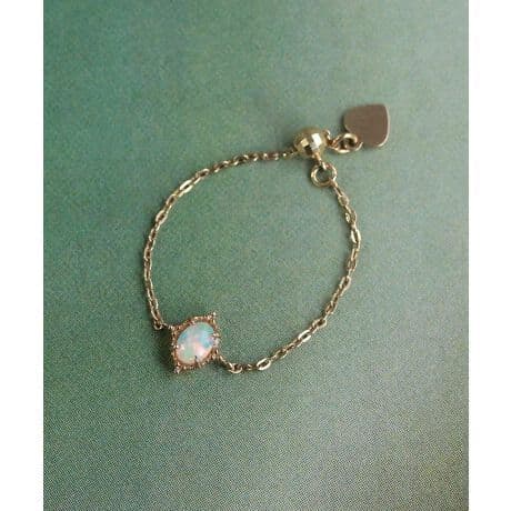 K10YG オパール チェーンリング NOIR DE POUPEE