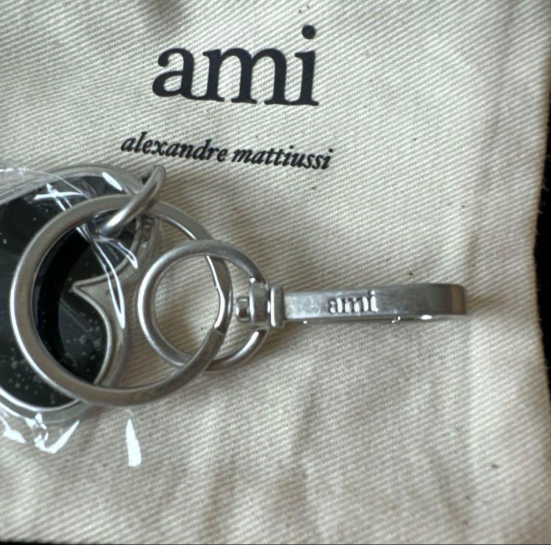 新品 AMI キーリング ブラック