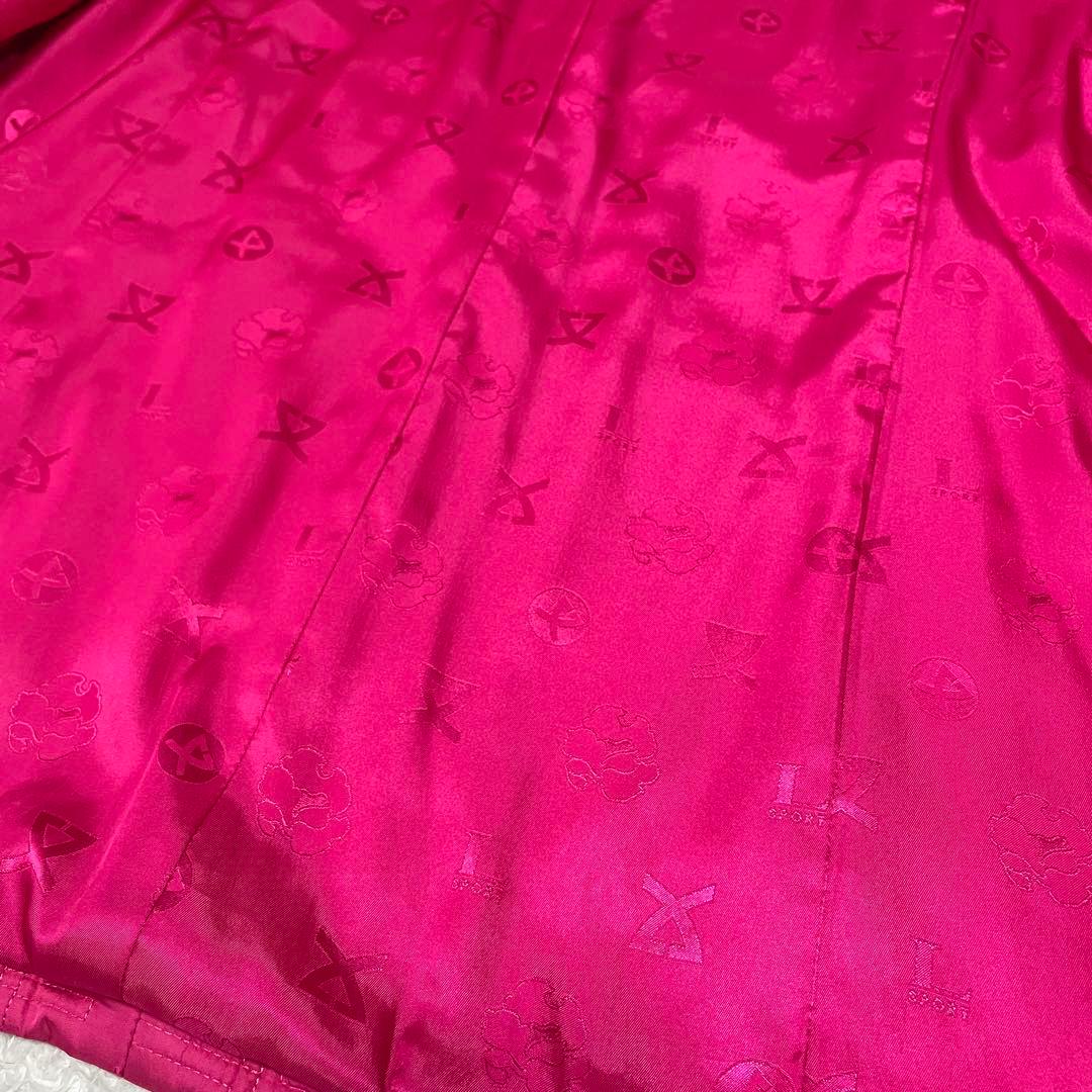 レオナール✨中綿　キルティング　ロングコート トリム ピンク 40 Wジップ