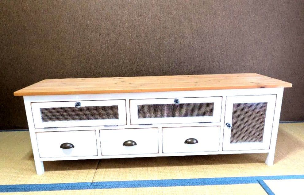 シャビーなテレビボード　140ｃｍ　アンティーク　ホワイト♪