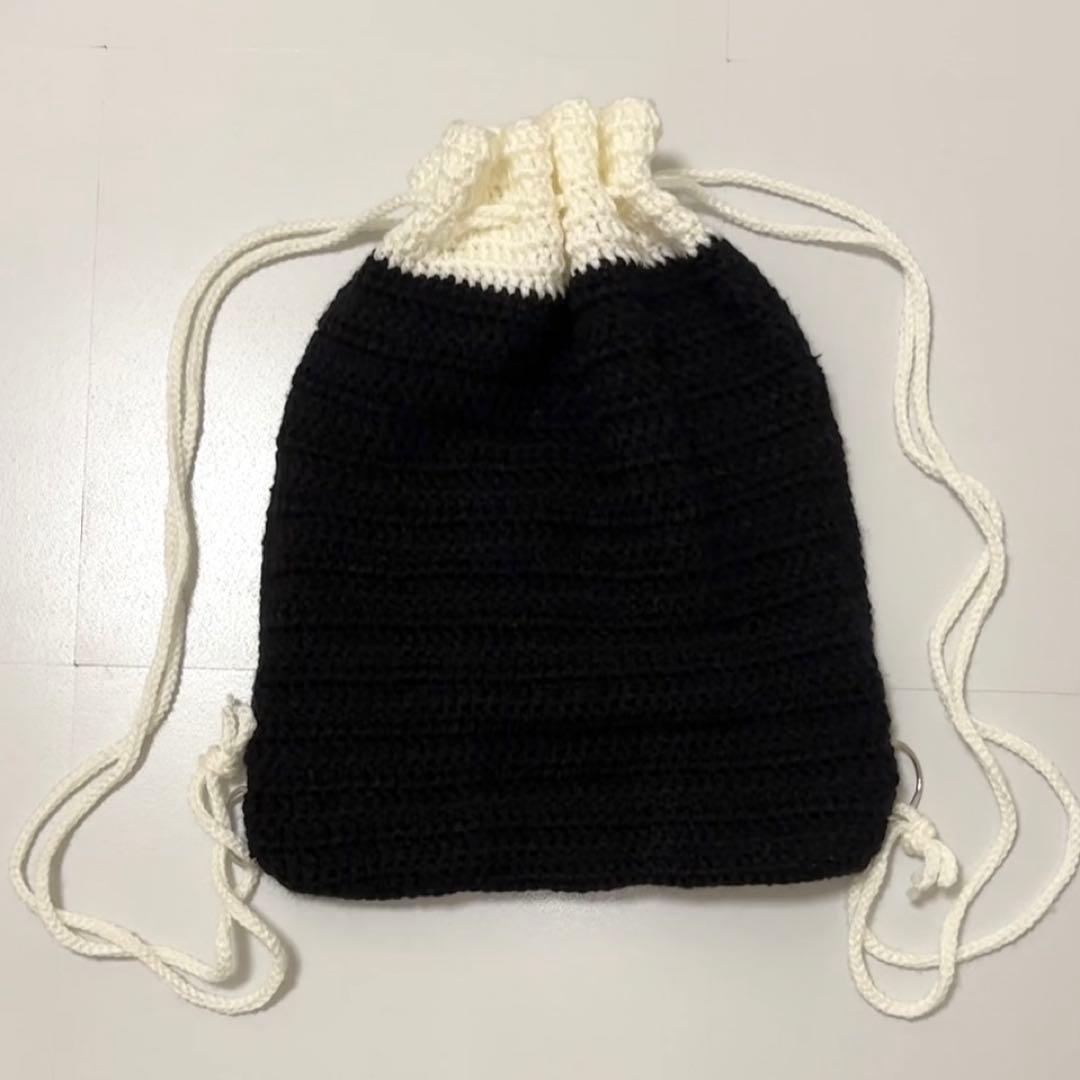 ハンドメイド 編み物 ナップサック 平成女児