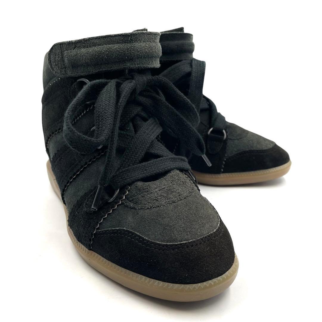 《未使用品》イザベルマラン ハイカット スニーカー スエード レザー 黒系 37