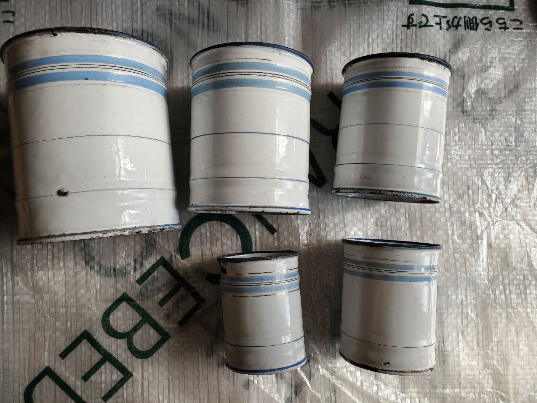 アンティーク　ホーロー　キャニスター　５個セット