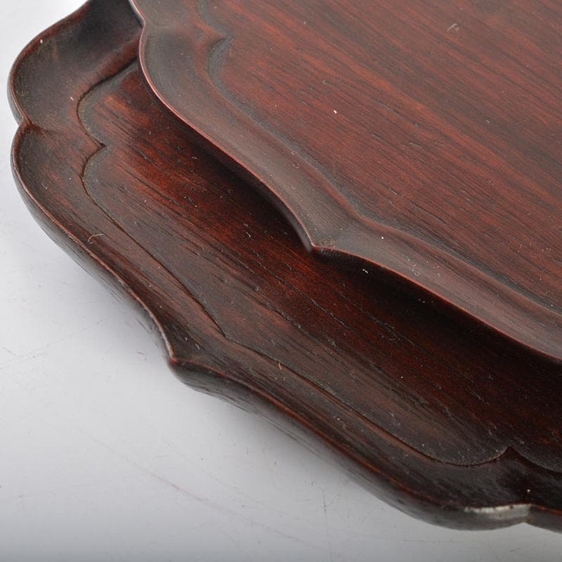 中国　唐木紫檀製　茶托　小皿　五客　V　R6572E