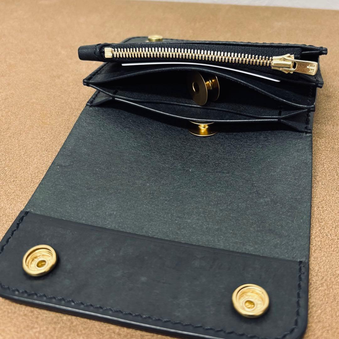 トラッカーウォレット　ミニ　黒　3層　IIPONTE