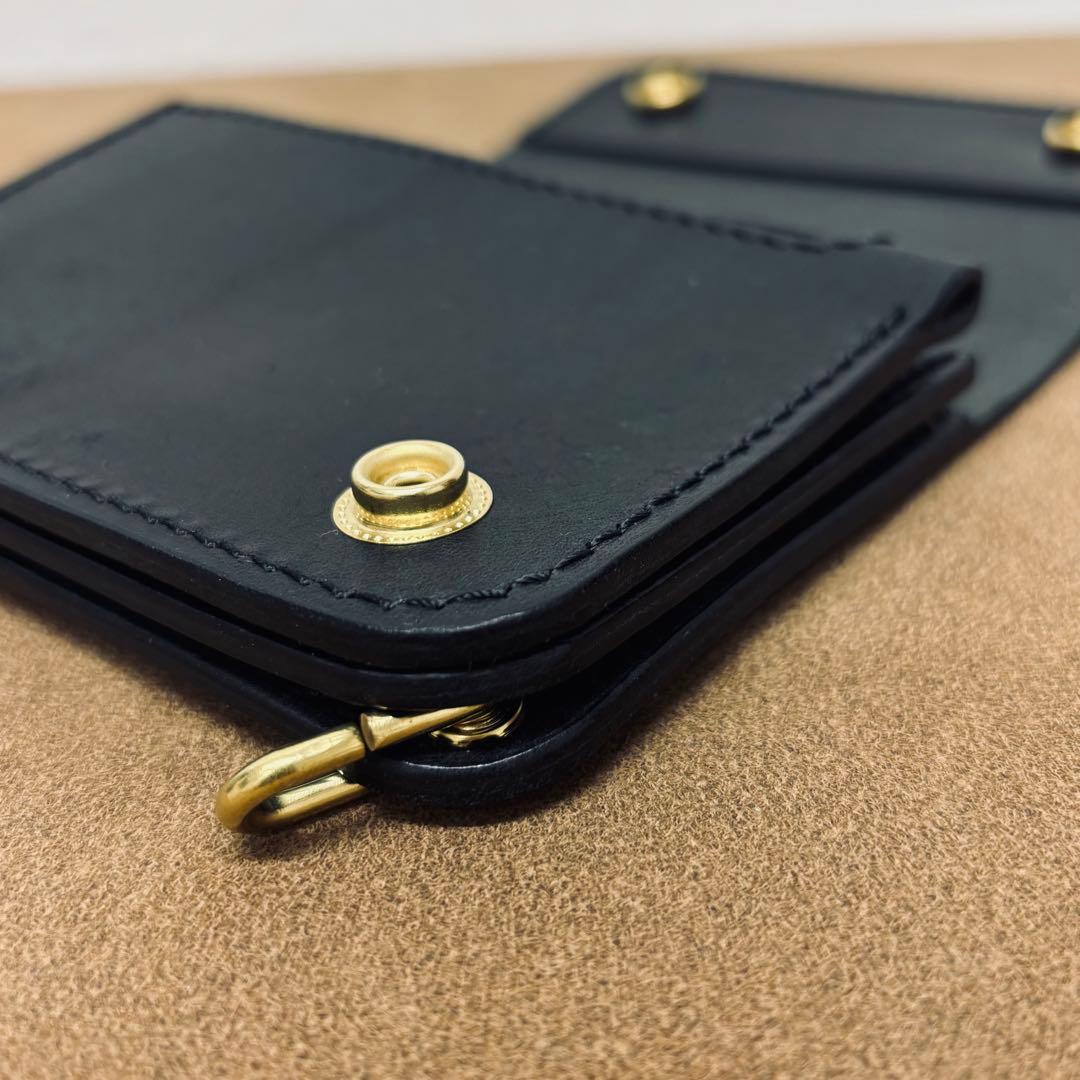 トラッカーウォレット　ミニ　黒　3層　IIPONTE