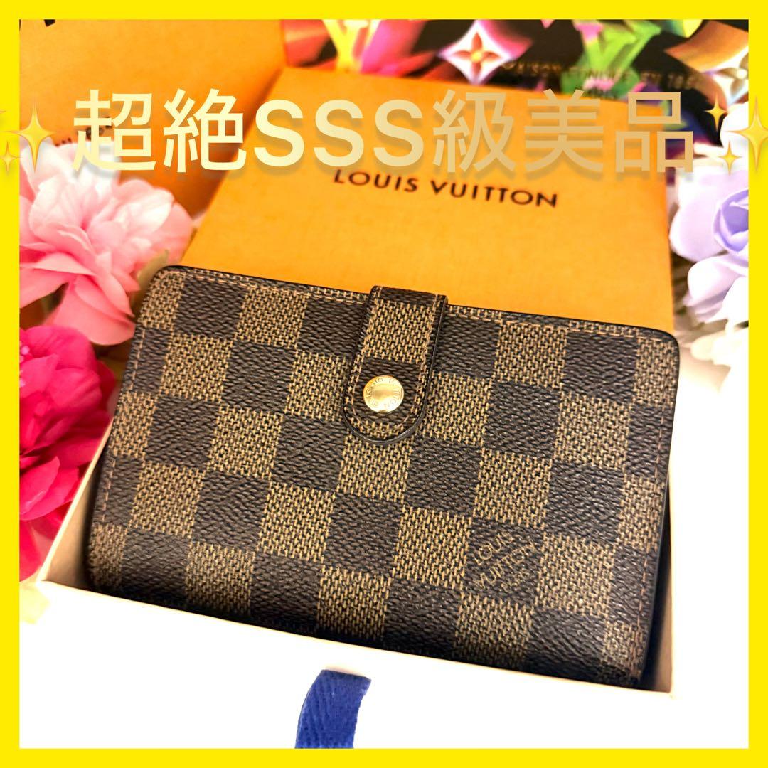 ルイヴィトン　ヴィエノワ　ダミエ　エベヌ　ブラウン　茶色　コンパクト　財布