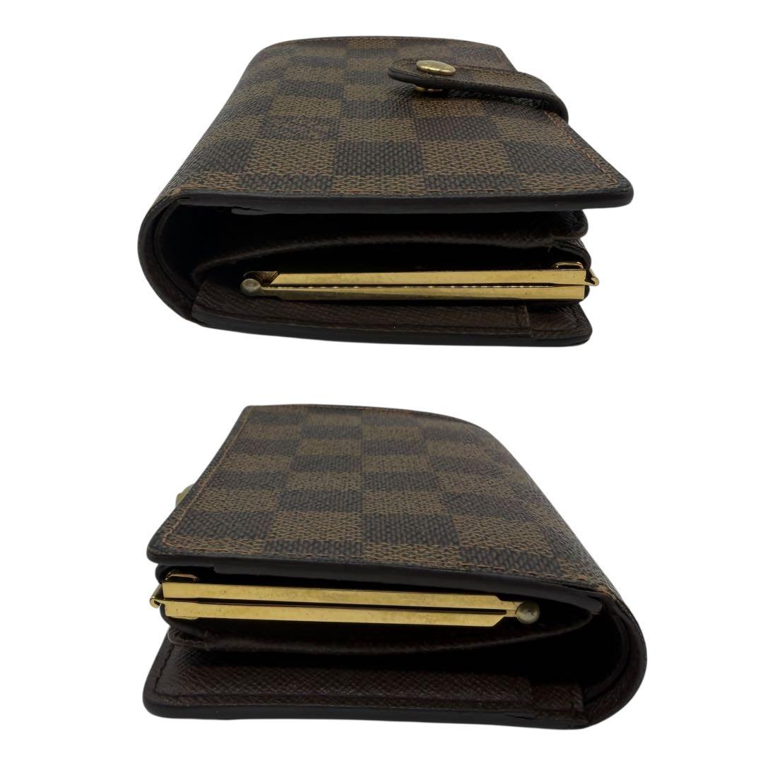 ルイヴィトン　ヴィエノワ　ダミエ　エベヌ　ブラウン　茶色　コンパクト　財布