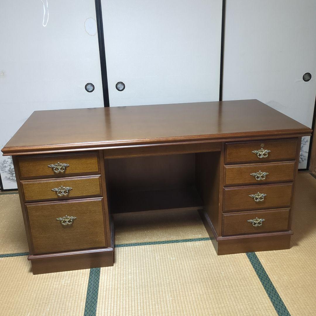 カリモク　コロニアル　両袖机　エグゼクティブ