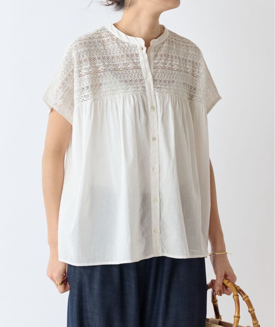 月末セール‼︎【24SS】BEARDSLEY リバーレース２WAYブラウス