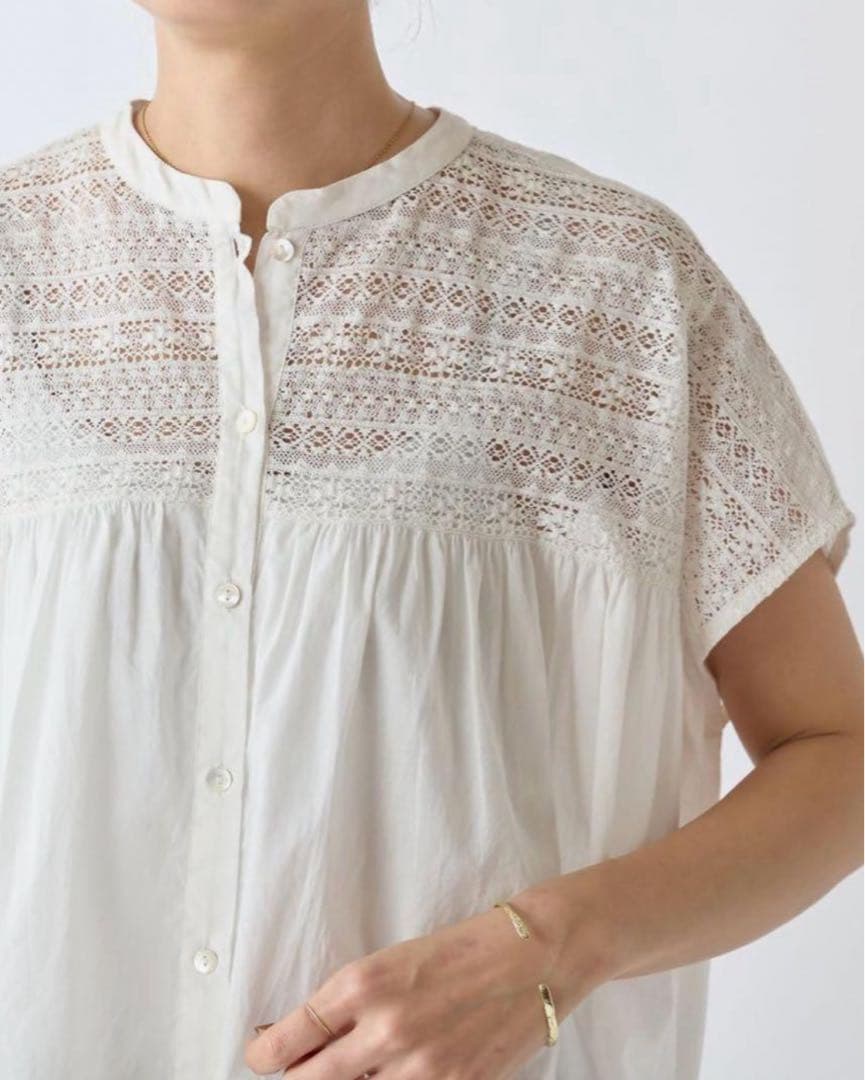 月末セール‼︎【24SS】BEARDSLEY リバーレース２WAYブラウス