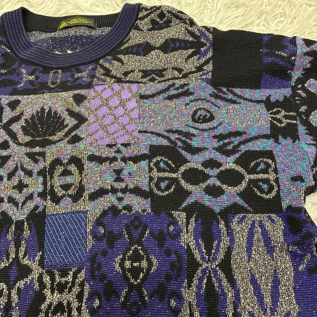J's ジャンボ尾崎 ブリヂストン　銀糸　ラメ　ゴルフ　セーター ニット　90s