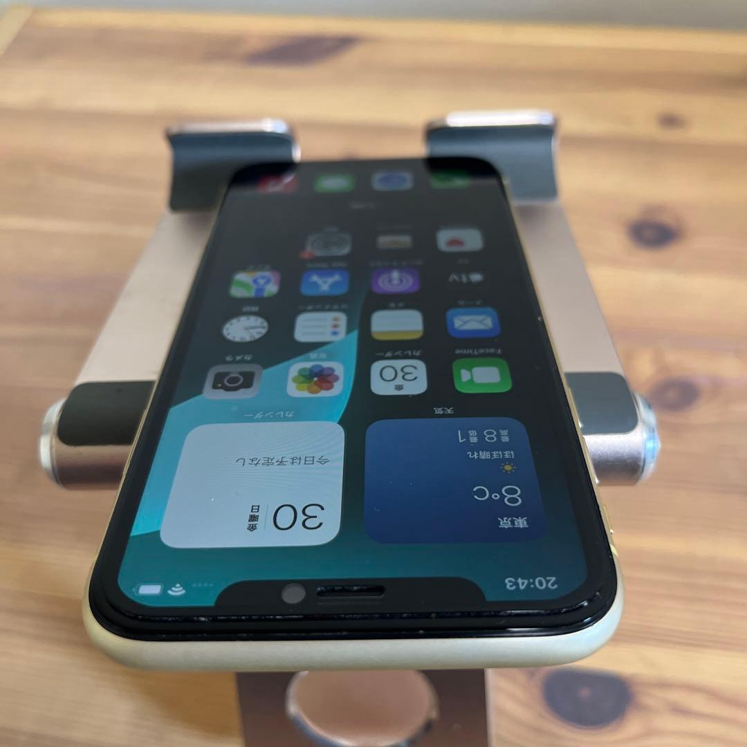 バッテリー新品100%！美品！iPhoneXR 64GB イエロー