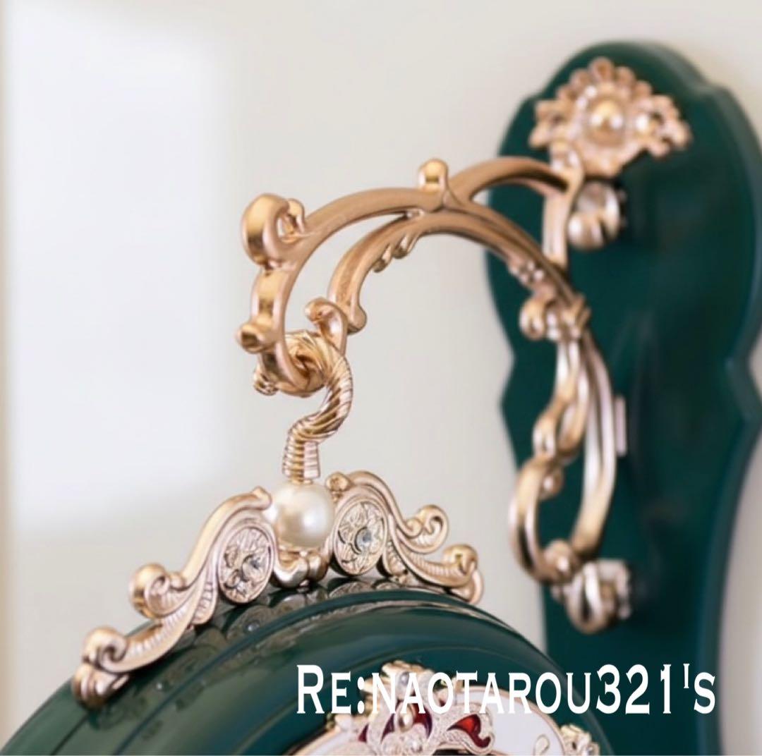 ヨーロピアン雑貨 おしゃれな壁掛け時計 （Green） 装飾的な両面時計