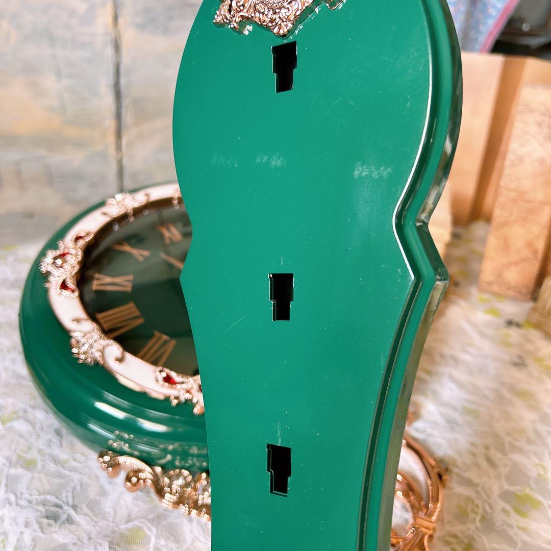 ヨーロピアン雑貨 おしゃれな壁掛け時計 （Green） 装飾的な両面時計