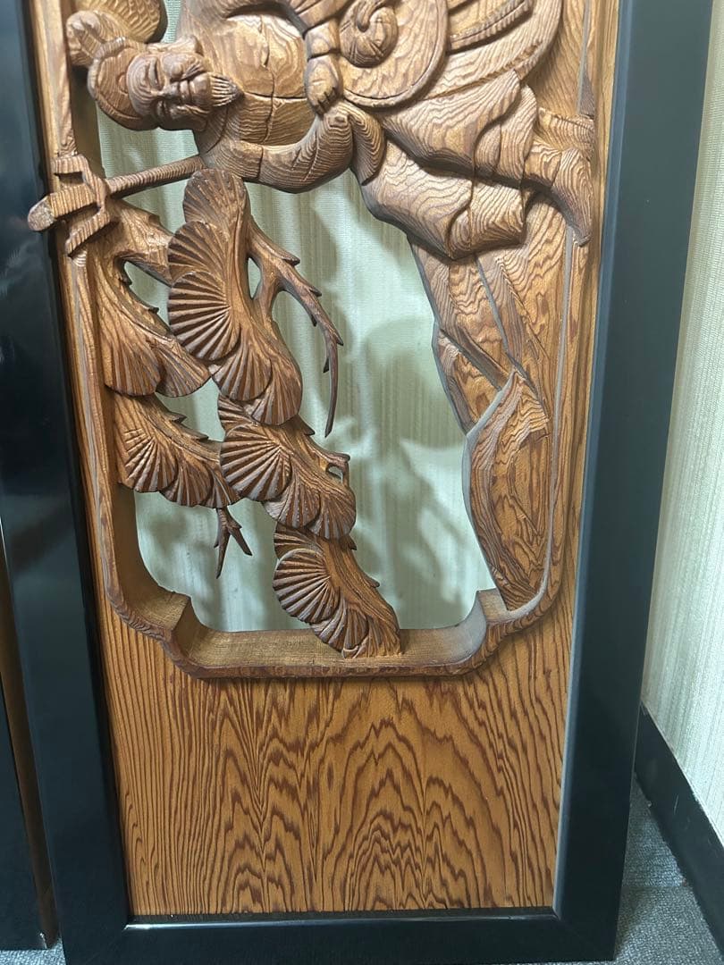 欄間　一対　七福神　建具