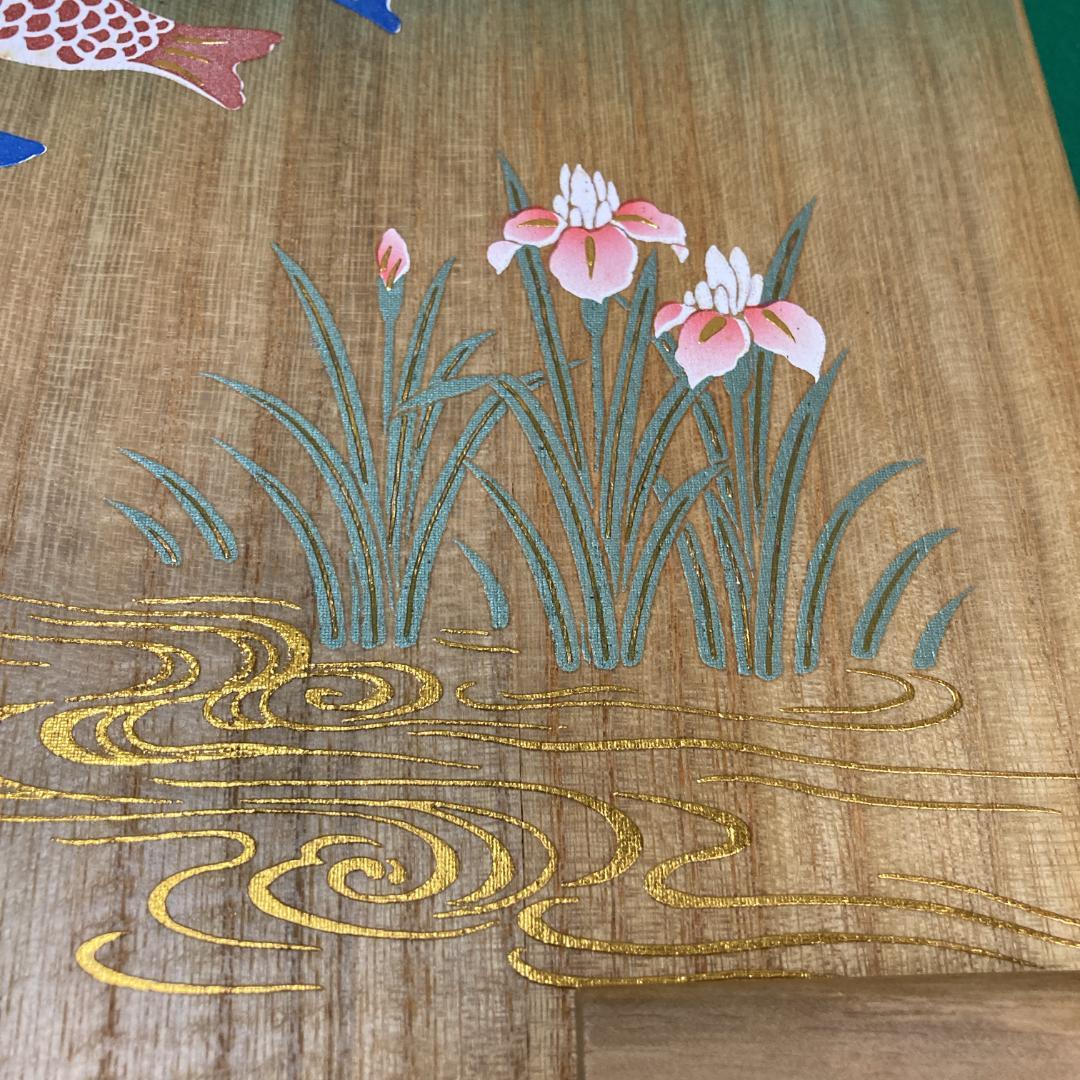 木製 SDB1 五月人形　木製台屏風　台巾34㎝位　木目込　端午の節句子供大将