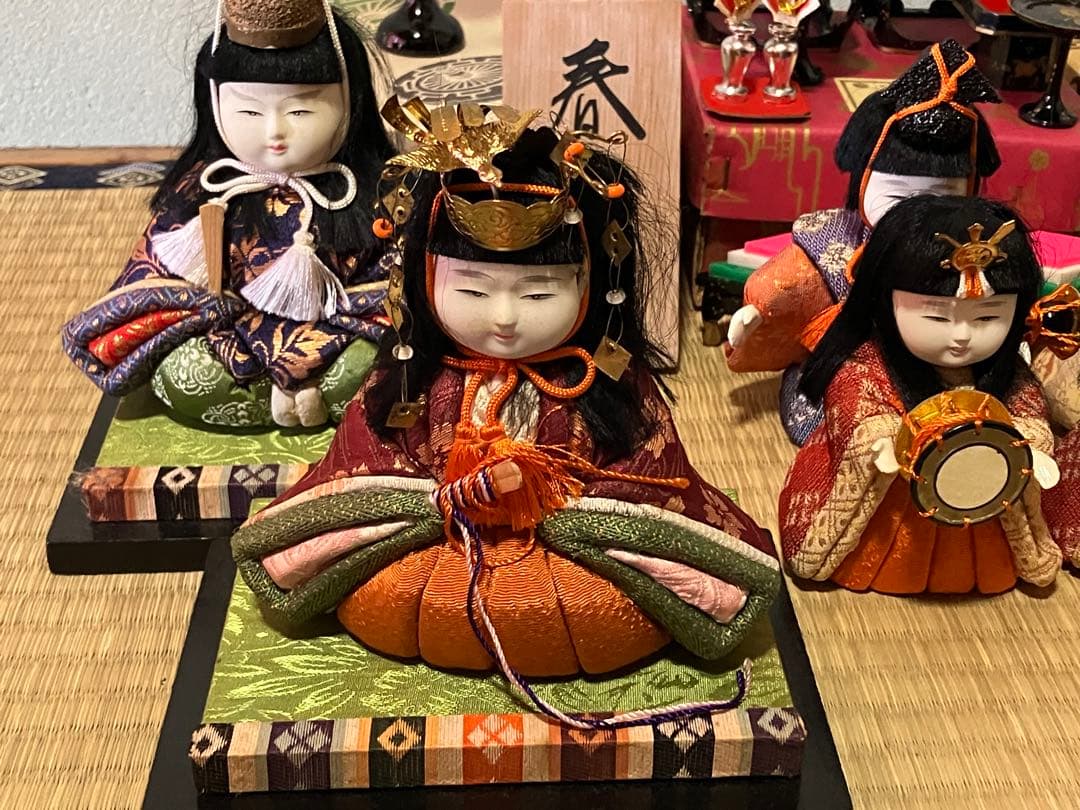 美品 春光作 ひな人形 大量セット 昭和 レトロ 雛祭り 雪洞 掛盤膳揃 雲絹縁