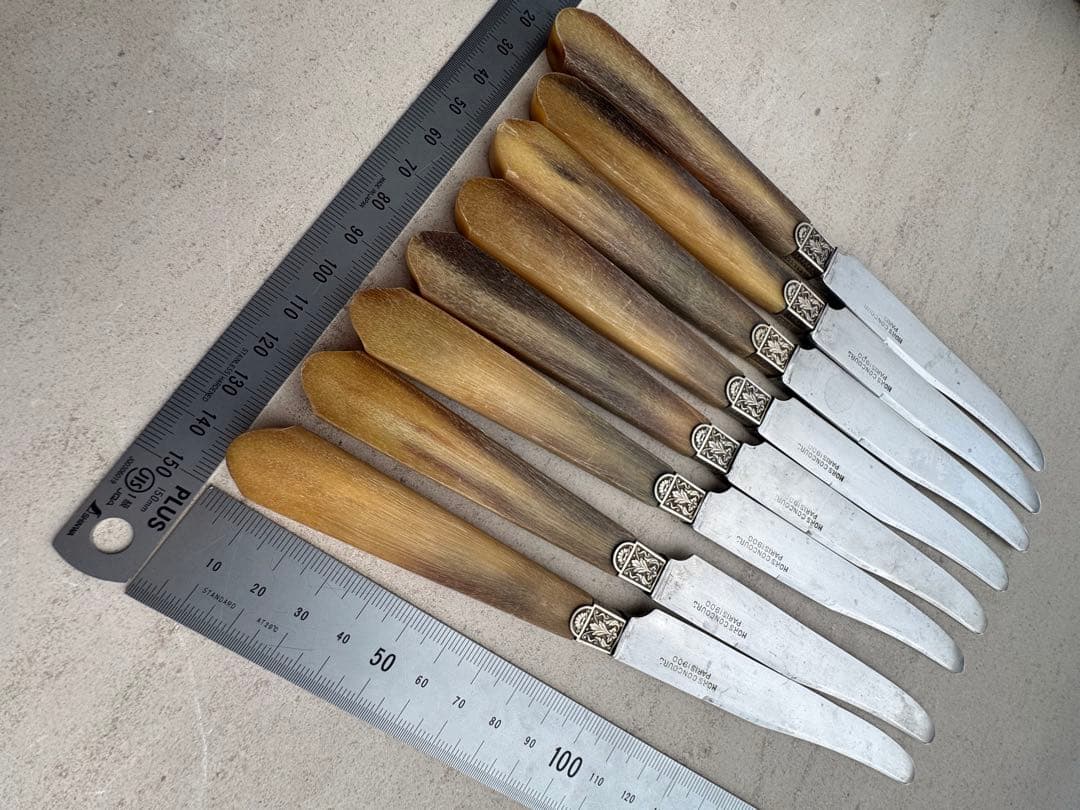 テーブルナイフ 8本セット フランス　アンティークショップ購入　角の柄