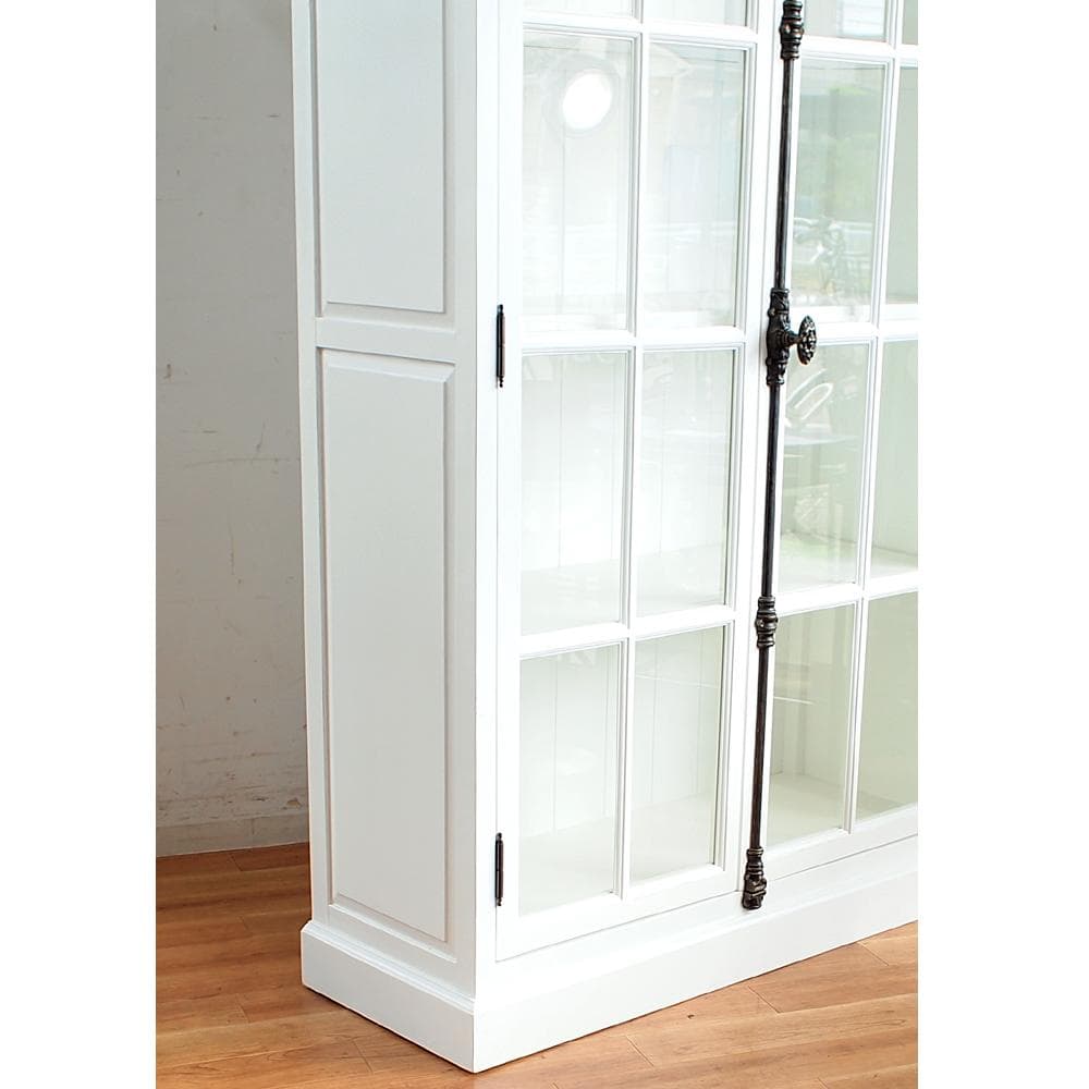 フレンチカントリー ガラスキャビネット カップボード