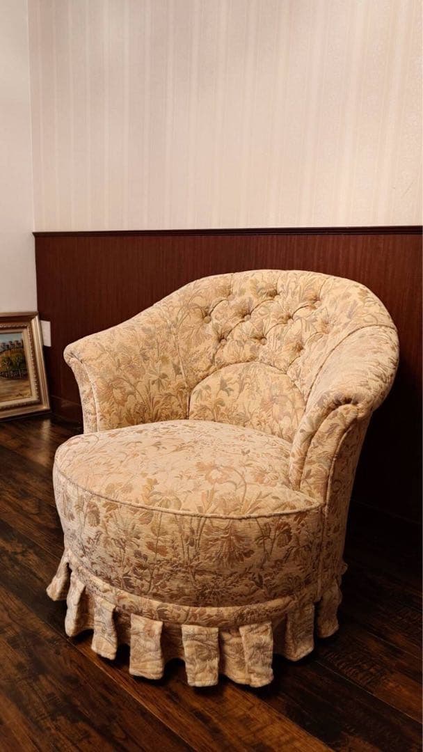 週末セール【新品・未使用】美品 横浜ダニエル ティファニーアームチェア 布張り