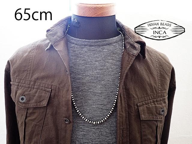 ナバホ ビーズネックレス ロンデルナバホパールミックスタイプ シルバー925