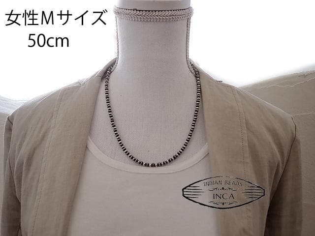 ナバホ ビーズネックレス ロンデルナバホパールミックスタイプ シルバー925