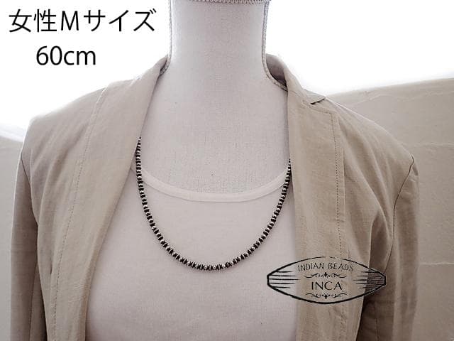 ナバホ ビーズネックレス ロンデルナバホパールミックスタイプ シルバー925