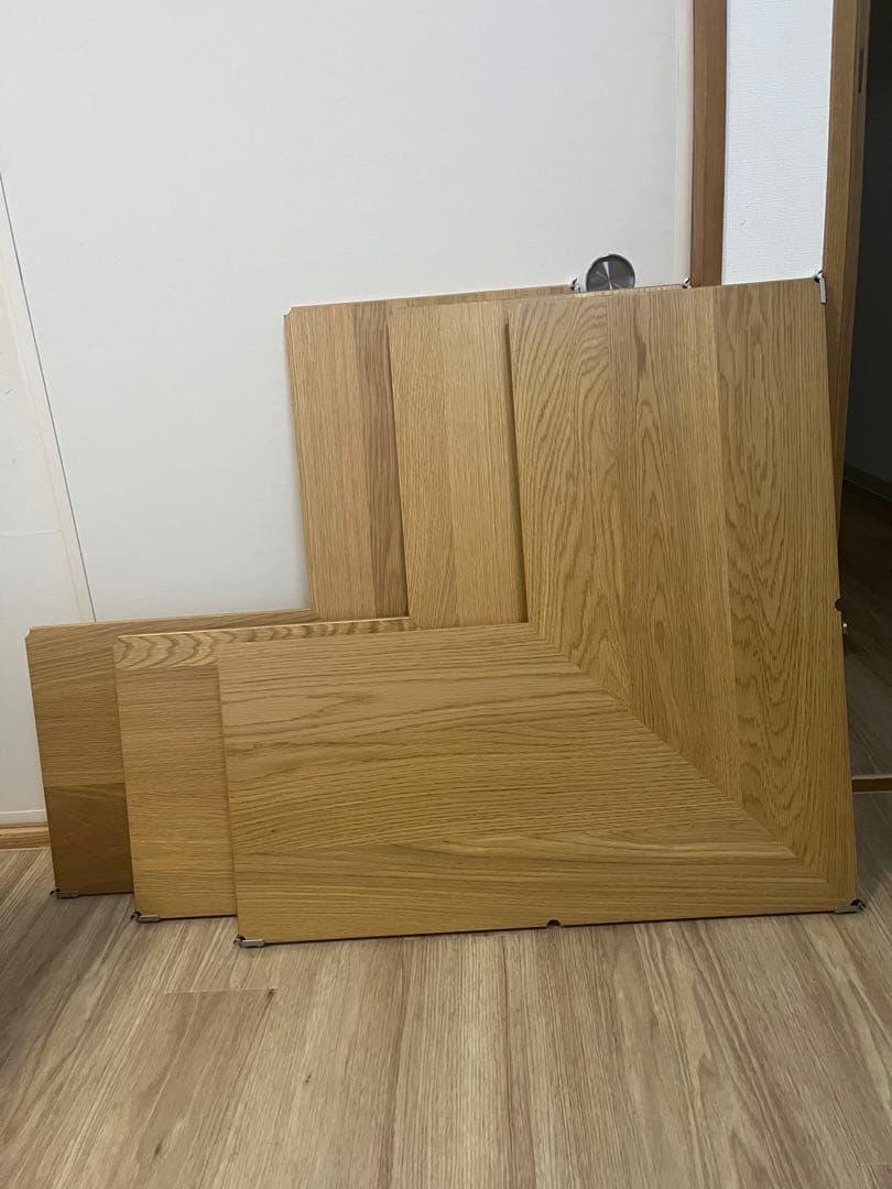 無印良品 ステンレスユニットシェルフ・追加棚・コーナータイプ／オーク材