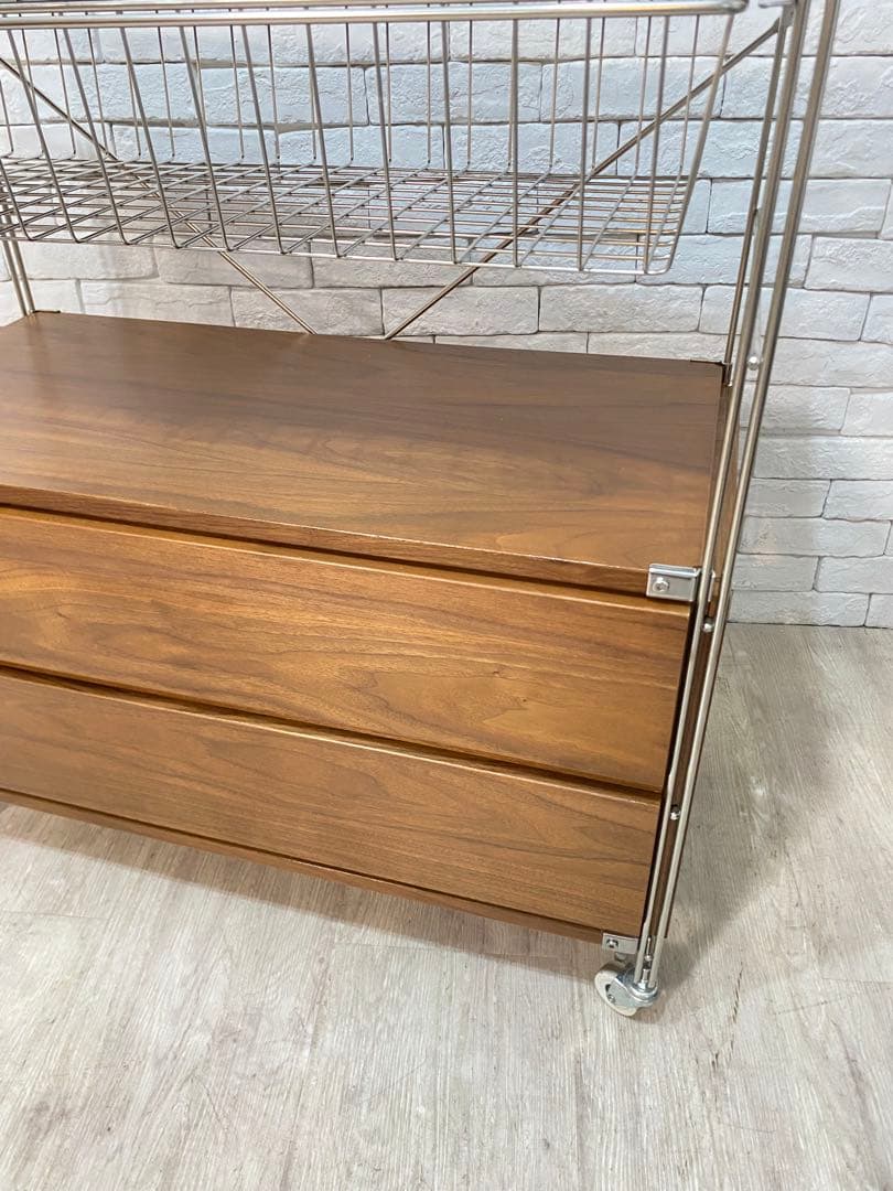 【東京都23区配送無料】無印　スチール　ユニットシェルフ　ウォルナット　棚　収納