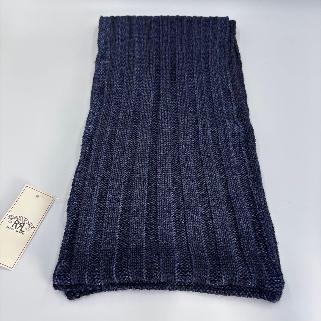 ✨新品タグ付き✨ RRL ダブルアールエル メリノウール マフラー ネイビー