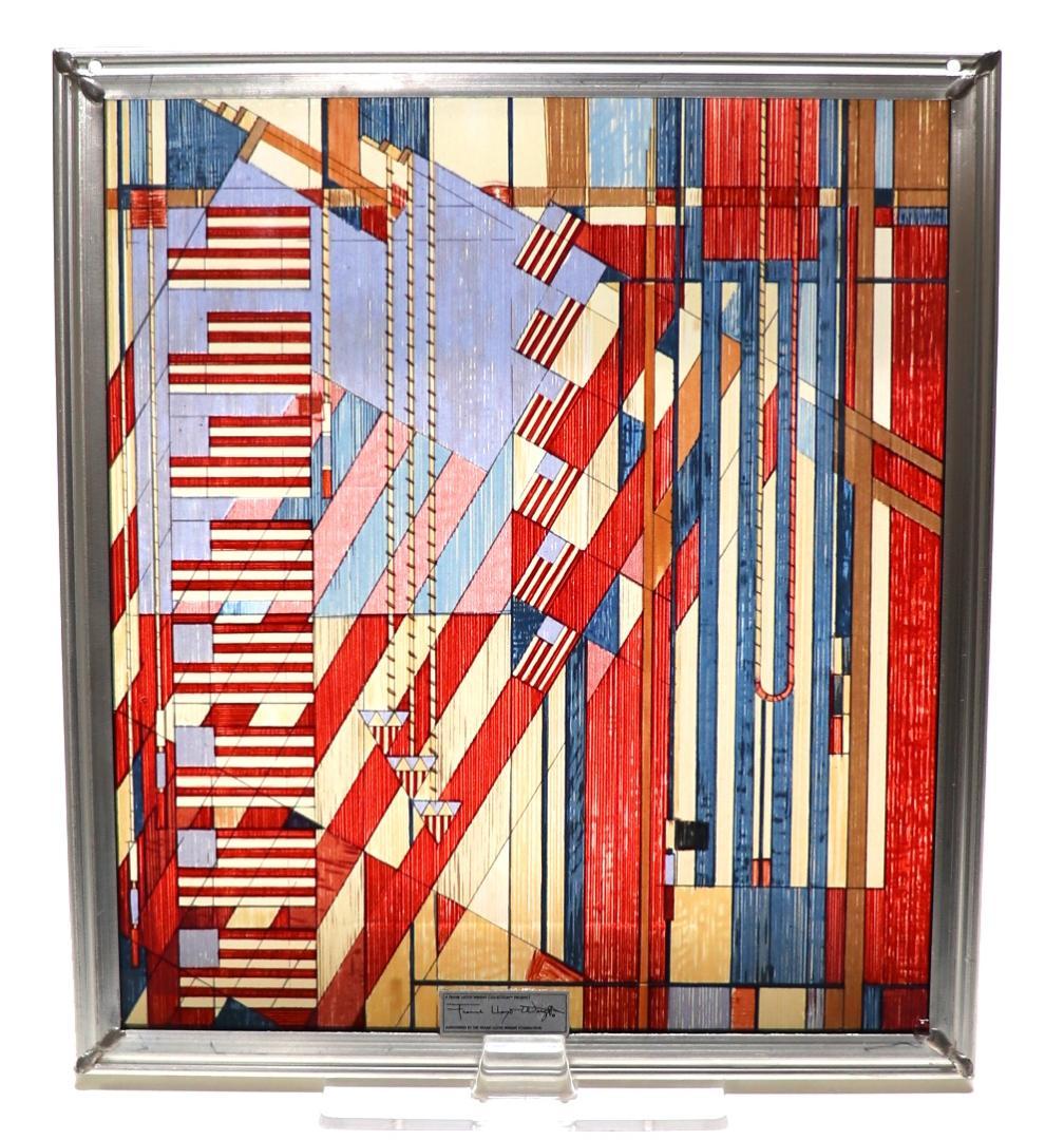 フランク・ロイド・ライト 激レア ヴィンテージ ステンドグラス アメリカの国旗