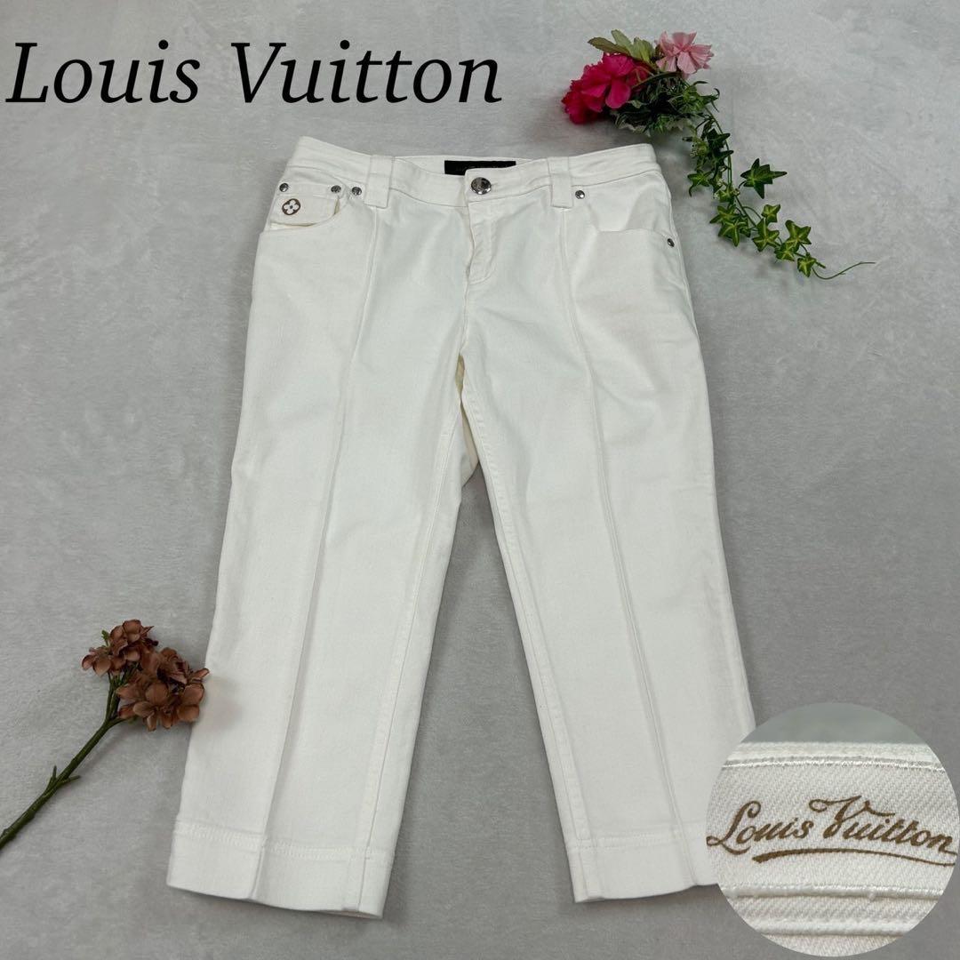 J51 新品未使用 M ルイヴィトン デニムパンツ ホワイト レディース
