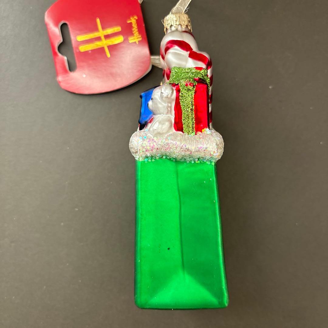 【メルカリ便】 Harrods ハロッズ　ガラスオーナメント4個セット