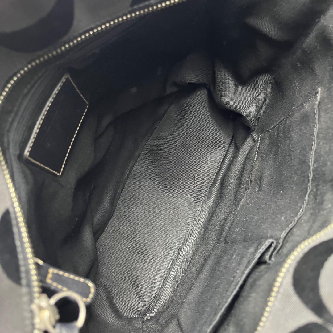 Coach トートバッグ A4 ブラック 黒 シグネチャー ターンロック