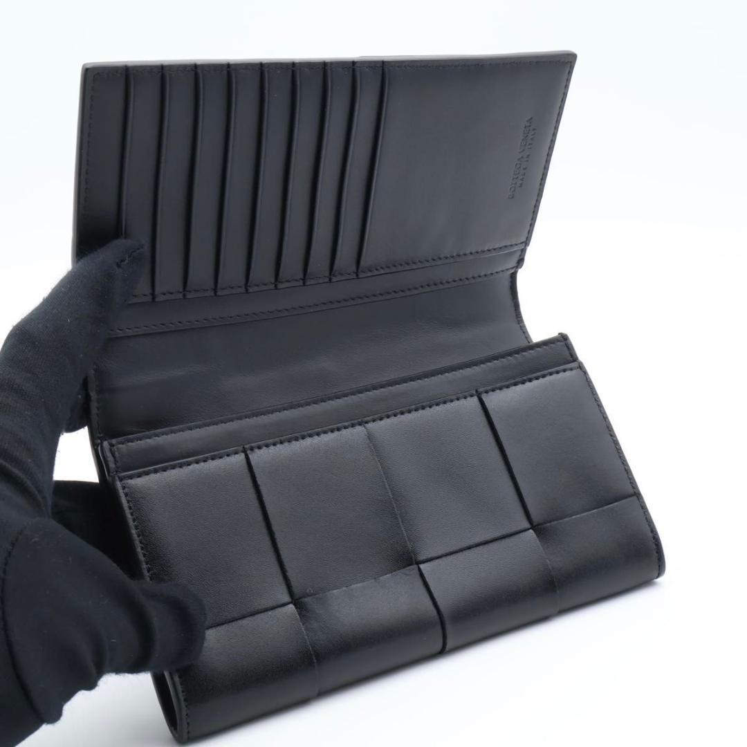 【超極美品】BOTTEGAVENETA カセット　二つ折り長財布　黒