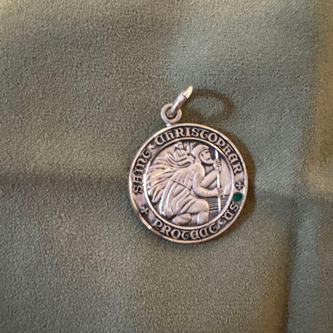 CREED製 シルバー 旅の守り神 聖クリストファー ペンダントスワロフスキー♡