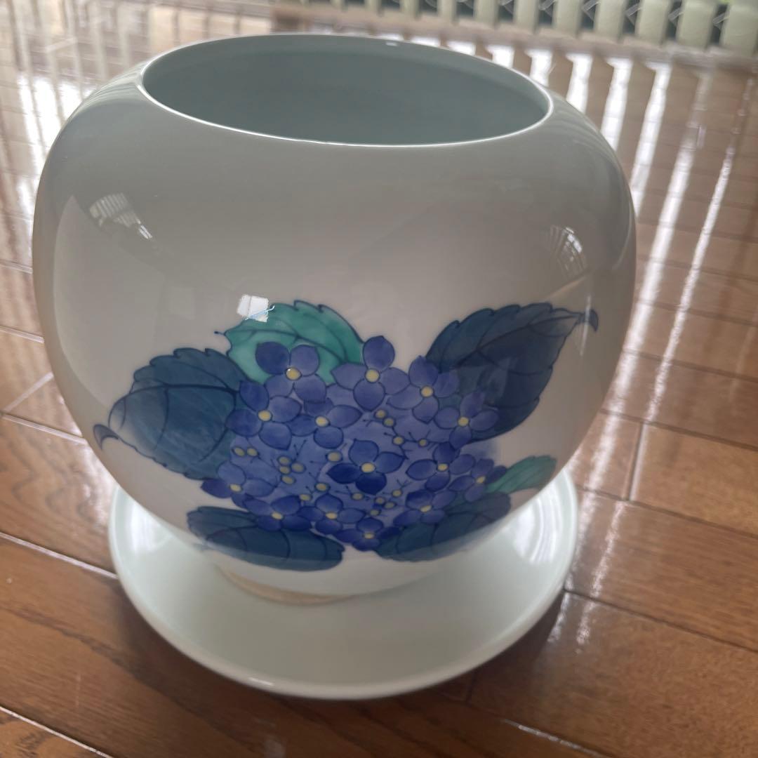 伊万里焼　大型植木鉢　花瓶　紫陽花