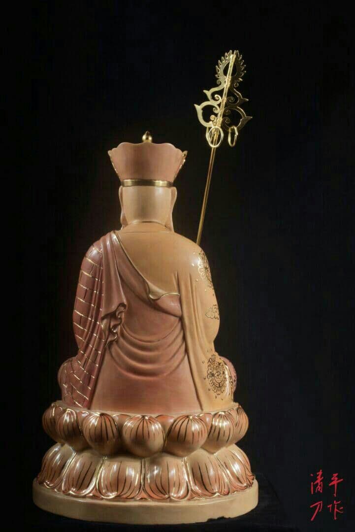 纯手作 精彫地蔵菩薩 坐像 阿智清刀木彫り 香樟彫刻 仏像 珍品 精彫2