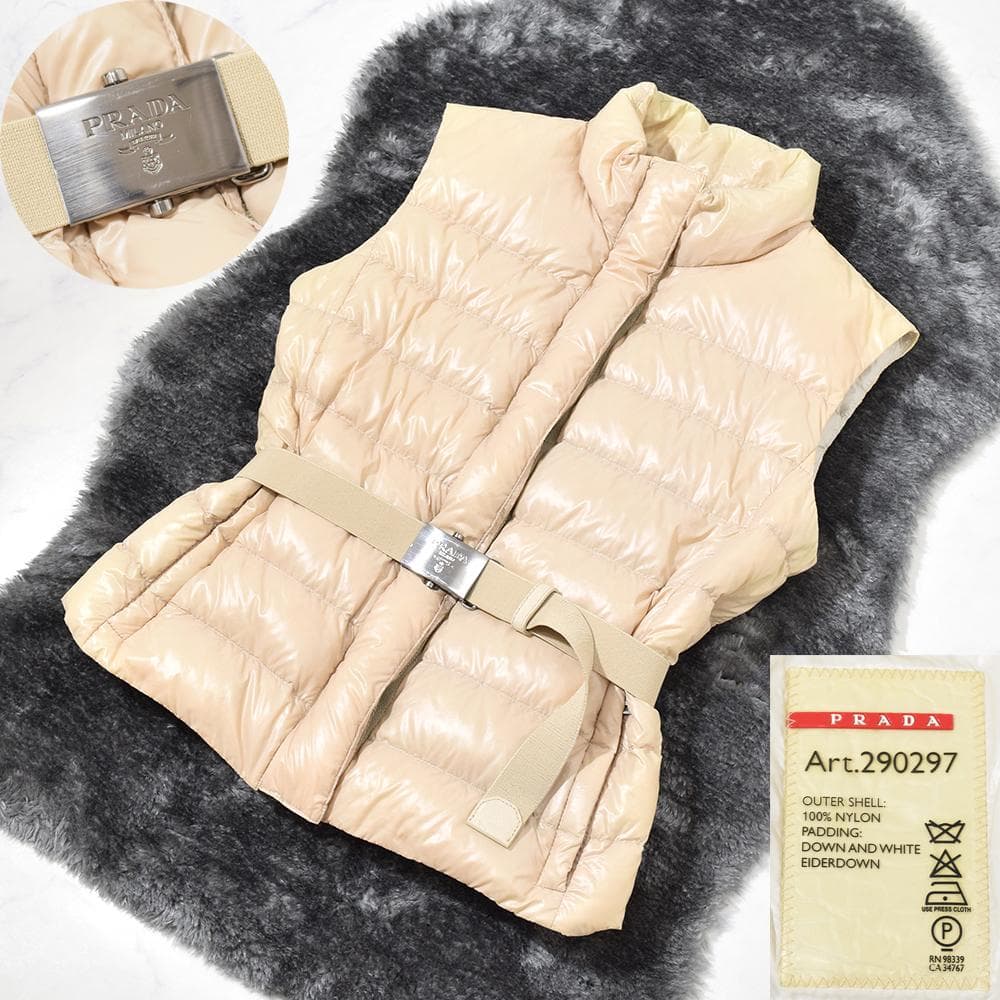 00s archive PRADA プラダスポーツ ベルト付 ダウンベスト 38